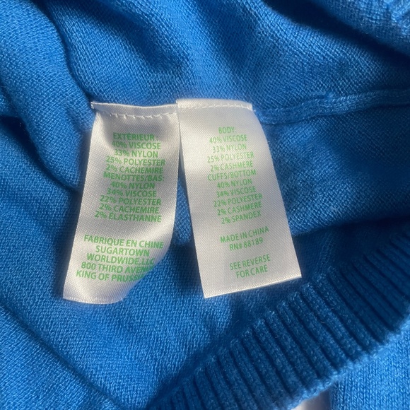Lilly‎ Pulitzer Medium Lightweight Sweater Blue Round Neckline Long Sleeve - Picture 3 of 6